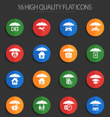 insurance 16 flat icons