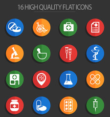 pharmacy 16 flat icons