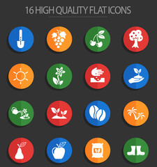 plants 16 flat icons