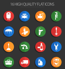 Fototapeta premium plumbing service 16 flat icons