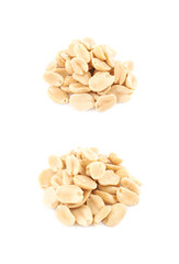 Pile of salted peanuts isolated