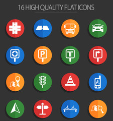 road 16 flat icons