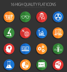 science 16 flat icons