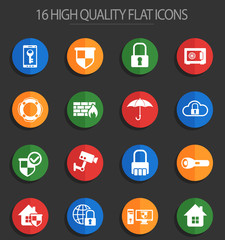 security 16 flat icons