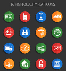 security 16 flat icons