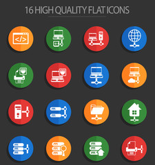 server 16 flat icons
