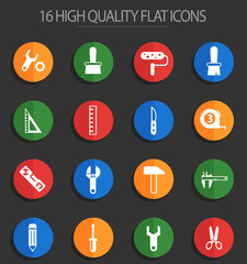 Fototapeta premium work tools 16 flat icons