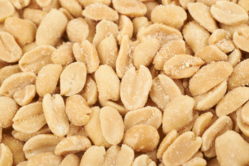 Surface coated with salted peanuts