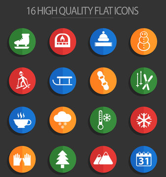 winter 16 flat icons