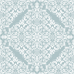 Orient vector classic pattern. Seamless abstract blue and white background with vintage elements. Orient background. Ornament for wallpaper and packaging