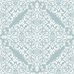 Orient vector classic pattern. Seamless abstract blue and white background with vintage elements. Orient background. Ornament for wallpaper and packaging