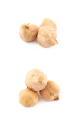 Pile of chick peas isolated