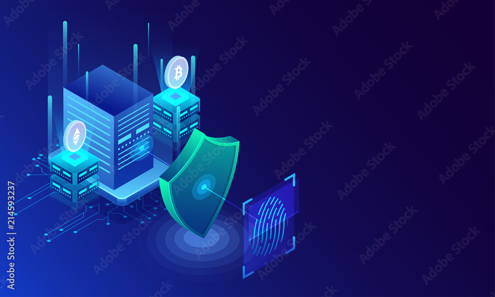 Poster fingerprint scan, biometric identity and approval. future of security and password control through f