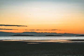 Sunrise Sunset Vancouver Island Ocean Beach clouds sky.