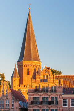 View at the medieval Dutch "Drogenapstoren" tower in Zutphen