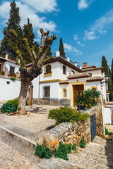 Fototapeta premium White houses in the Albaicin district in Granada, Spain