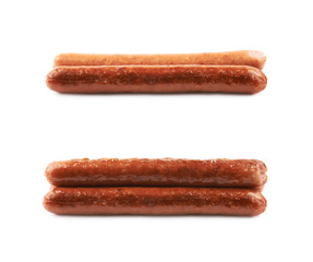 Cooked hot dog sausage isolated