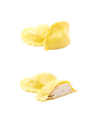 Cheese ravioli composition isolated