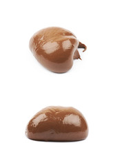 Spread chocolate cream butter isolated