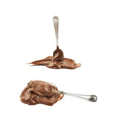 Spread chocolate cream butter isolated