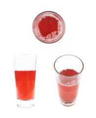 Tall glass of juice isolated