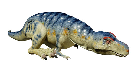 3D Rendering Dinosaur Tyrannosaurus on White