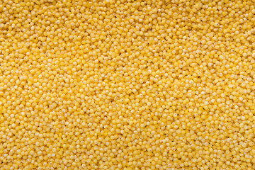 Raw millet groats texture