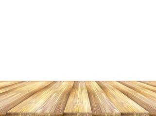 Brown wooden floor with beautiful texture, isolated on white background. 3D illustration