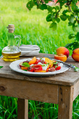 Summer peach tomato salad