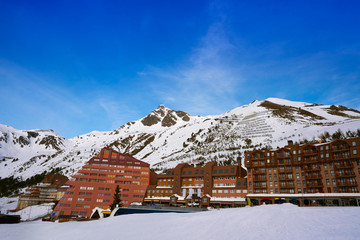 Astun ski area in Huesca on Pyrenees Spain