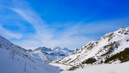 Astun ski area in Huesca on Pyrenees Spain