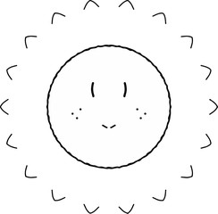 Friendly shining sun cartoon drawing
