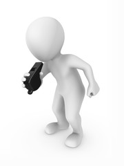 3d man with whistle. Security concept.