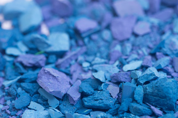blue crushed pastel crayon macro