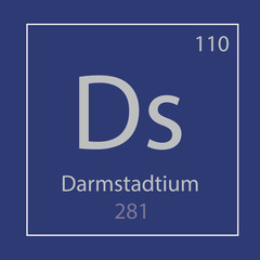 Darmstadtium Ds chemical element icon- vector illustration