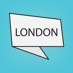 London word on sticker- vector illustration