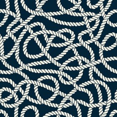 Fototapeta premium Seamless nautical rope pattern