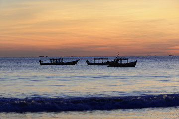  Sonnenuntergang, Ngapali-Beach, Ngapali, Thandwe, Rakhine-Staat, Myanmar, Asien