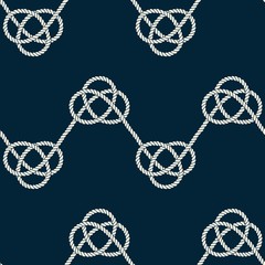 Obraz premium Seamless nautical rope pattern