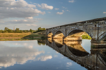 Fototapeta na wymiar A 19th century toll bridge at Willington, Derbyshire.