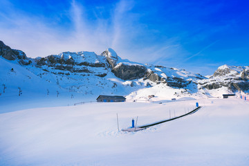 Fototapeta na wymiar Candanchu ski in Huesca on Pyrenees Spain