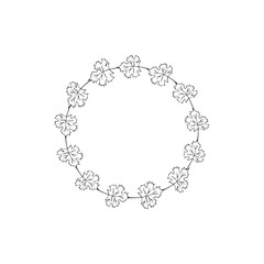 Vector black and white wreath whith maple leaves.  Decor for invitations, greeting cards, posters.