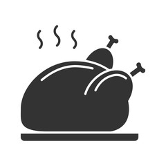 Grilled whole chicken glyph icon