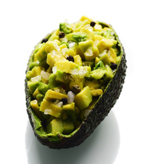 fresh avocado sliced with salt
