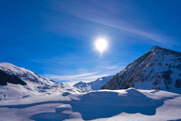 Cerler mountains in Pyrenees of Huesca Spain