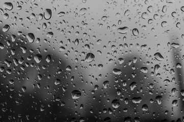 The raindrops on glass of  a window