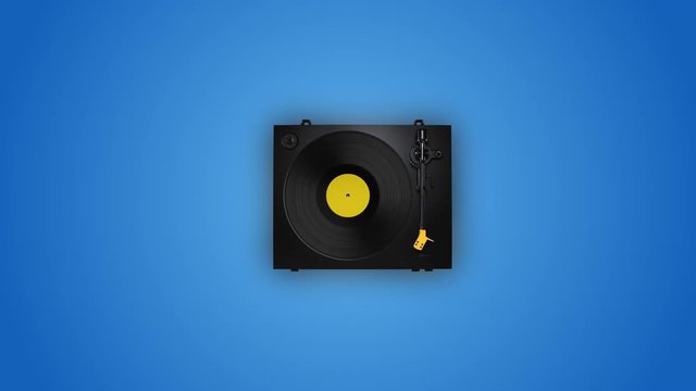 Minimal Loop Animation of a Vinyl Record Player Spinning