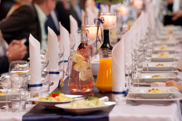 Table dinner set for event party or wedding reception