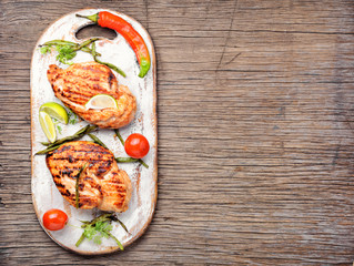 Roast chicken breast with lime