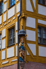 Detail eines Fachwerkhauses n Nürnberg